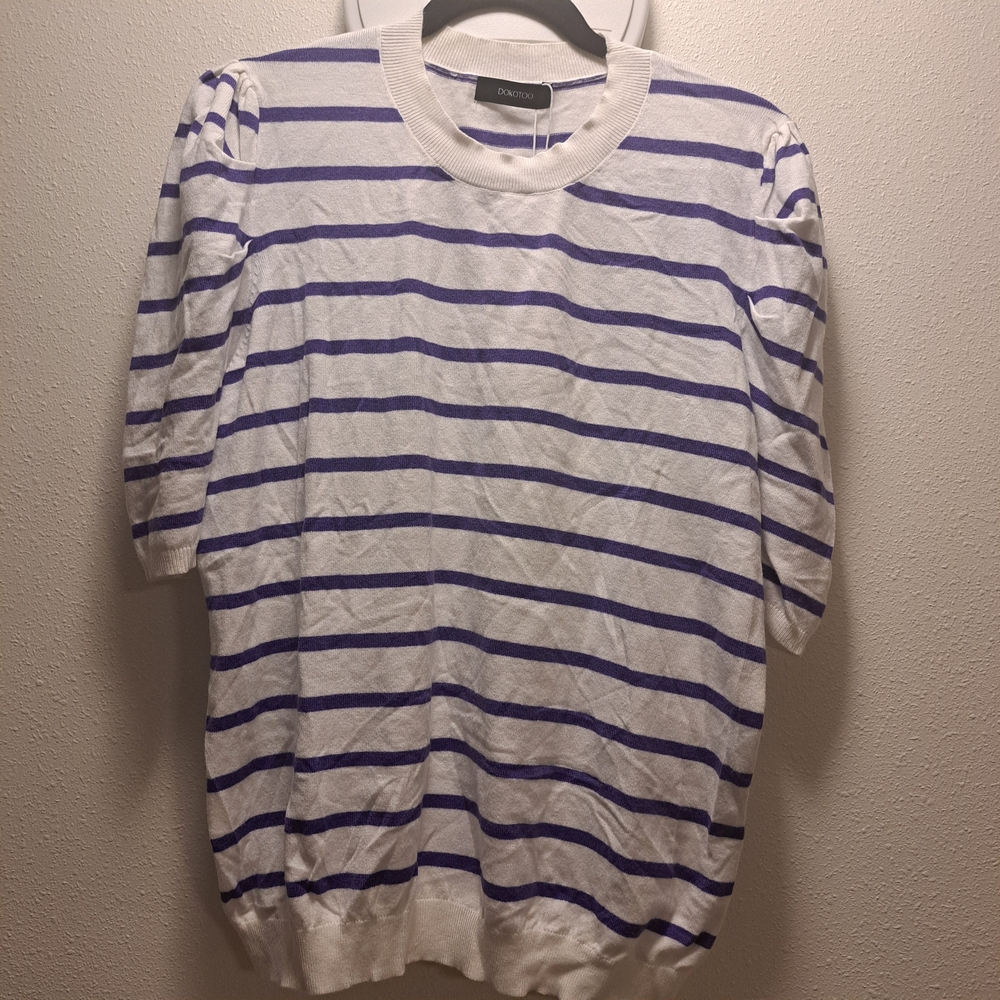Striped‎ White and Blue Top